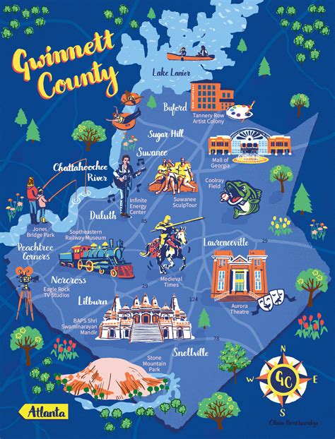 Gwinnett County Map Illustration For Atlanta Magazine — Olivia