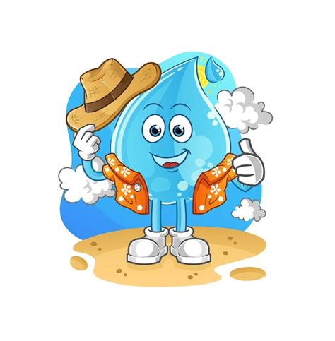 Premium Vector Water Drop Go On Vacation Cartoon Mascot Vector