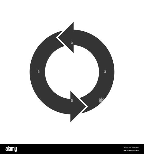 Circle Arrow Reload Arrow Icon Isolated Black Refresh Vector Arrow