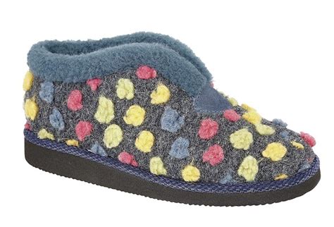 Sleepers Ladies Tilly Dotted Bootee Slippers Bluemulti