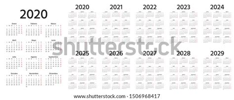 Calendar Spanish 2020 2021 2022 2023 Stock Vector Royalty Free 1506968417