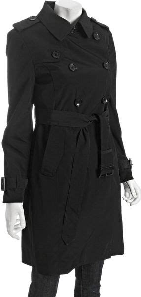 London Fog Black Removable Lining Double Breasted Trench Coat In Black