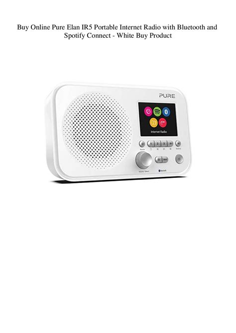 Buy Online Pure Elan Ir5 Portable Internet Radio With Bluetooth And