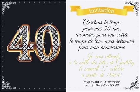 Invitation Anniversaire 40 Ans Femme