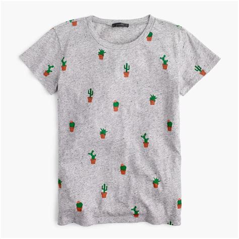 Jcrew Womens Vintage Cotton T Shirt In Cacti Print Clothes T Shirts For Women Nerdy Outfits