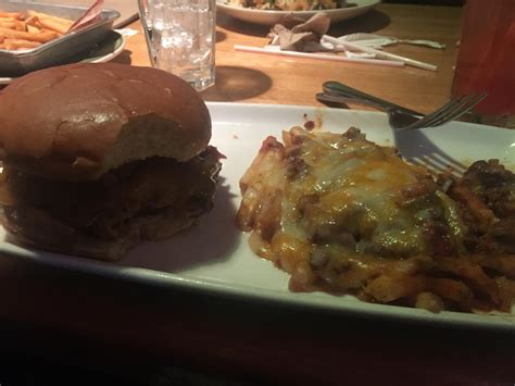 Triple Bacon Cheeseburger With Chilli Cheese Fries Only At Applebees