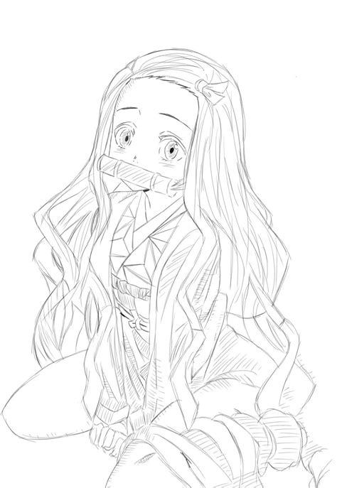 Nezuko Kamado 4 Coloring Page Anime Coloring Pages