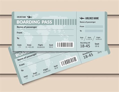 Premium Vector Plane Ticket Airline Boarding Pass Template Airport And Plane Pass Document