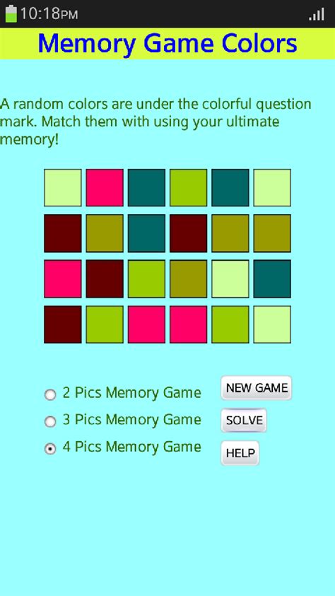 Memory Game Colors Devpost