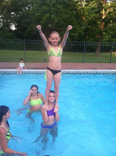 I Love Stunting In The Pool Cheerleading Stunt Cheer Picture Poses Cheer Stunts