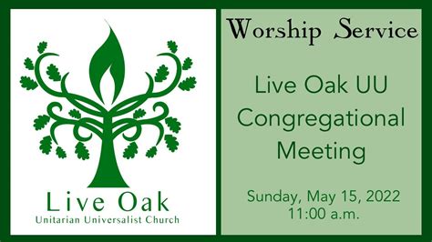 Live Oak Uu Congregational Meeting Youtube