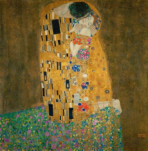 Gustav Klimt El Beso 1907 1908 óleo Y Oro Sobre Lienzo 180 X 180