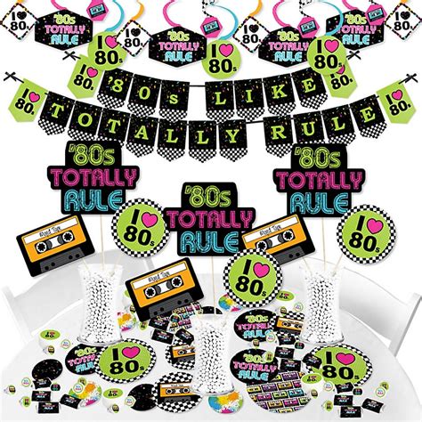 80s Retro Totally 1980s Party Supplies Banner Decoration Kit
