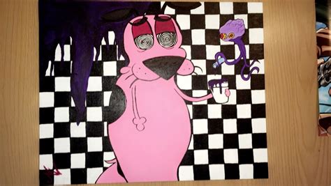 Courage The Cowardly Dog Trippy Painting Psychedelic Art Trippy