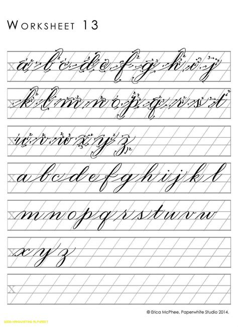Cursive Manuscript Alphabet