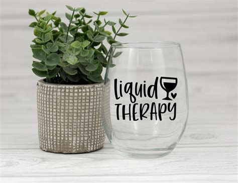 Liquid Therapy SVG Wine Svg Wine Glass Svg Drink Svg Etsy