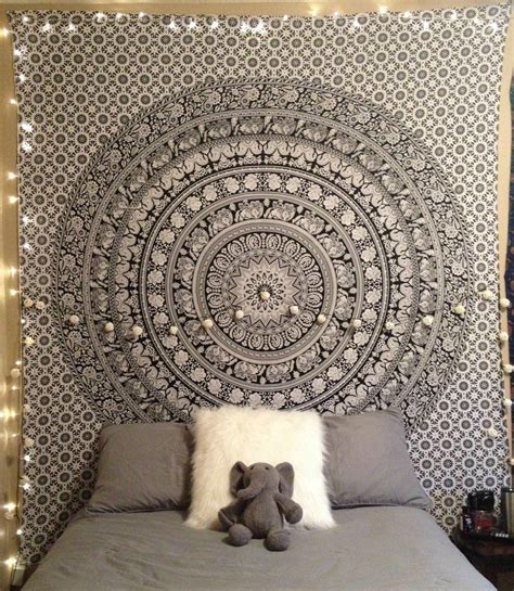 Current price $18.99 $ 18. Black and White Hippie Elephant Mandala Tapestry wall hanging Psychedelic Hippie Mandala Tape ...