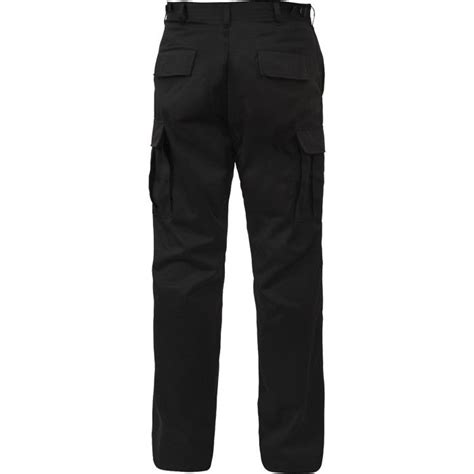 Black Military Bdu Pants With Zipper Fly Cotton Polyester Twill