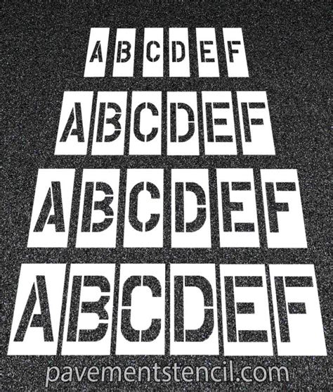 Large Alphabet And Letter Stencil Set Pavement Stencil Company Canada