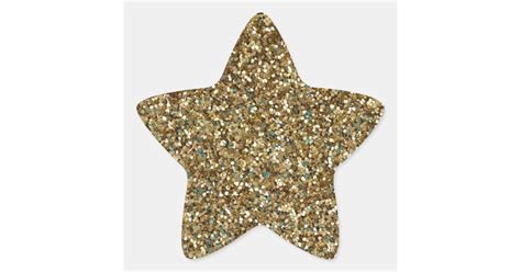 Gold Faux Glitter Star Stickers Zazzle