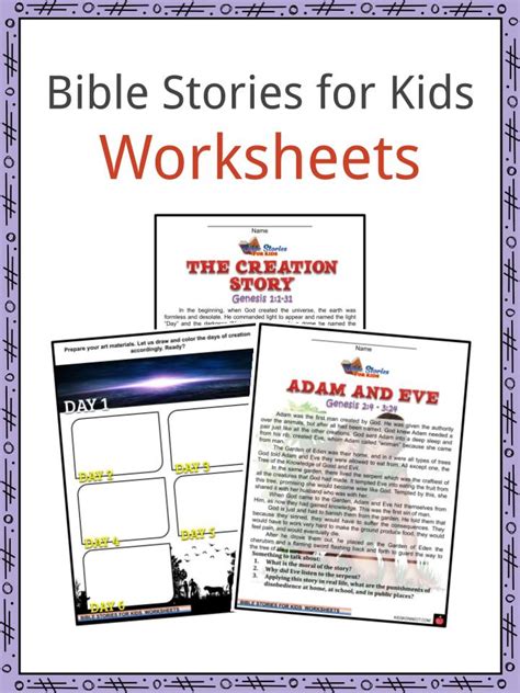 Bible Stories For Kids Facts Worksheets And Values In The Stories