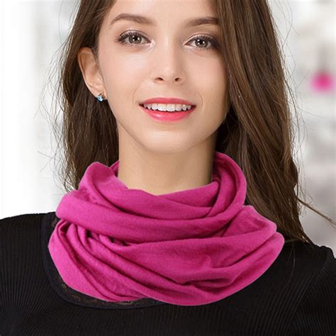 100 Wool Scarf Ladies Double Ring Sleeve Head Superfine Knitting Wool Scarf Collar In Womens