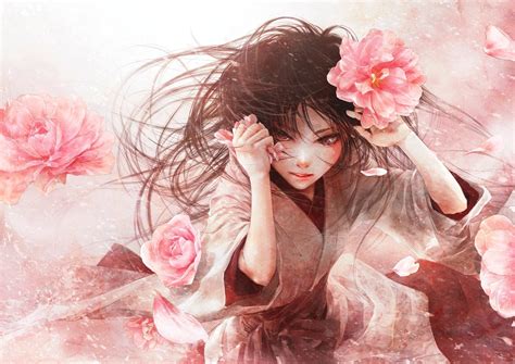Fondos De Pantalla Chicas Anime Rosado Primavera Romance Flor Belleza Mujer Dama