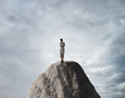 Woman Standing On Rock Stock Photo Image Of People Rock 33488192