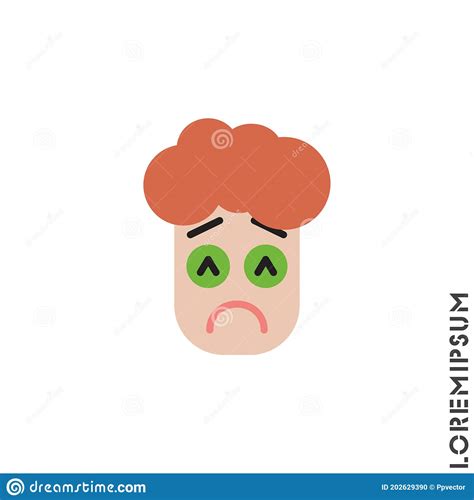 Sad And In A Bad Mood Emoticon Girl Woman Icon Vector Illustration