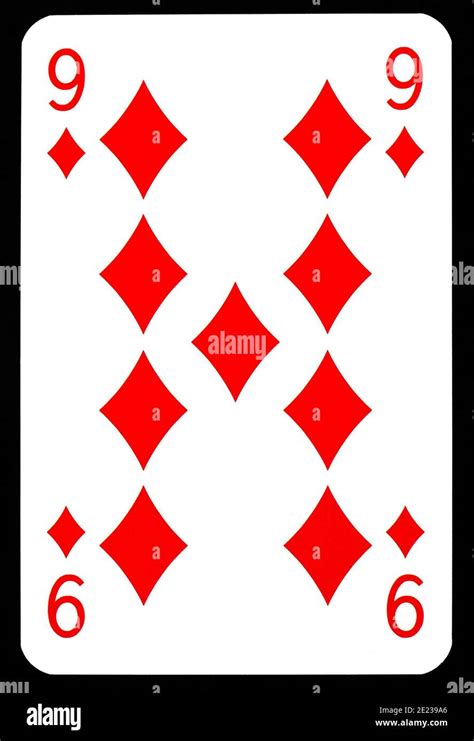 Nine Of Diamonds Playing Card Isolated On Black Stock Photo Alamy