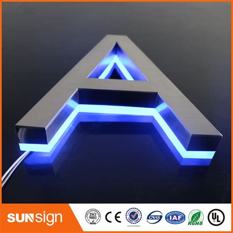 H25cm One Letter Backlit Stainless Steel Signage For Advertising 3d