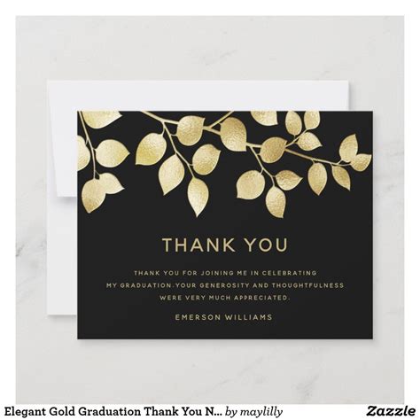 What to say in a graduation card thank you. Elegant Gold Graduation Thank You Note | Zazzle.com in 2021 | Gold graduation, Graduation thank ...