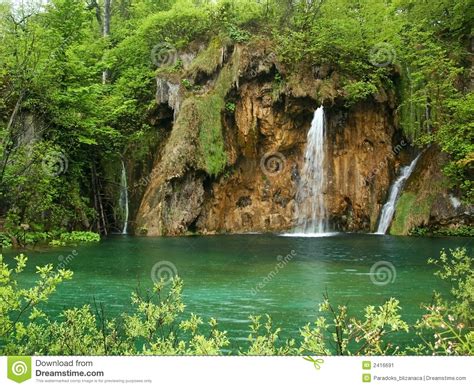 Beautiful Forest Waterfall Stock Image Image Of Summer