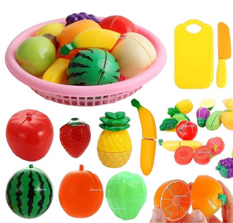 Buy Funclub Fruit Cut Toy With Storage Basket Realistic Sliceable Cutting Fruits Andvegetable