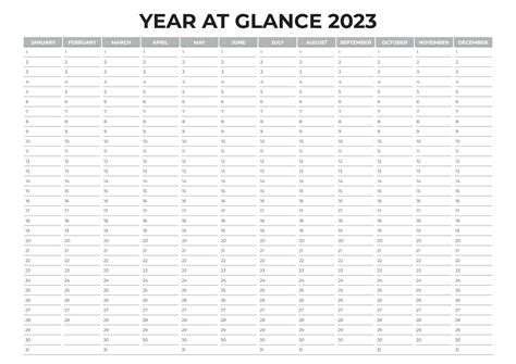 Year At Glance 2023 Planner With Sample Design 13192095 Vector Art At