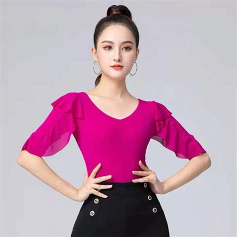 Women Latin Dance Tops Fashion Sexy Mesh Shirt Practice Clothes New Ballroom Dancing Profession