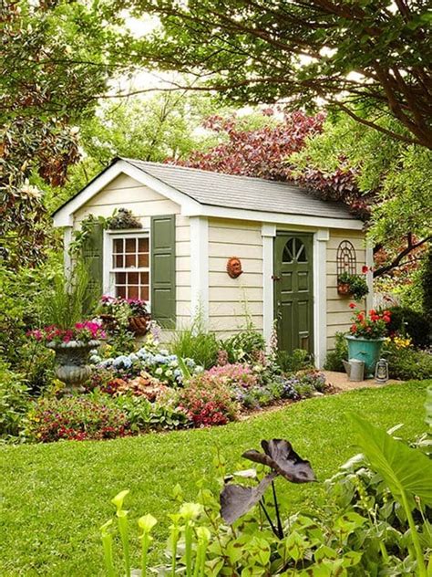 40 Simply Amazing Garden Shed Ideas Shed Landscaping Shed Decor