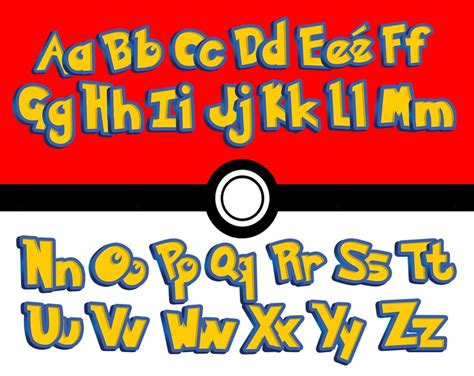 Pokemon Alphabet Font Clipart Letters Birthday Party Etsy