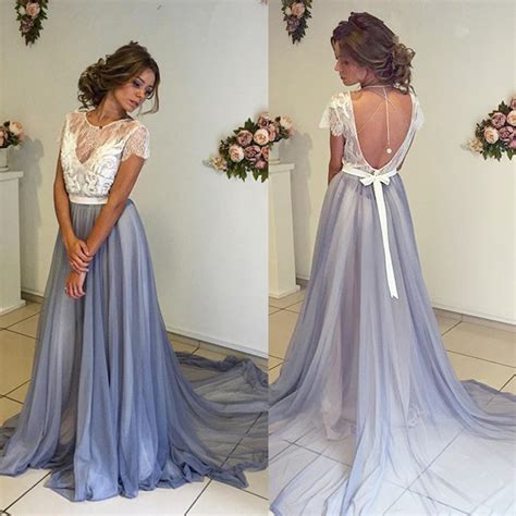 Pd61129 Charming Prom Dresschiffon Prom Dressshort Sleeves Prom Dress