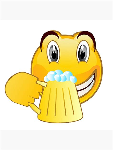 Smiley Drinking Beer Photographic Print By Dusicap Redbubble