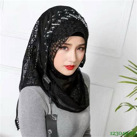 New Premium Silk Embroidery Hijabs Beaded Fashion Muslim Hijab For