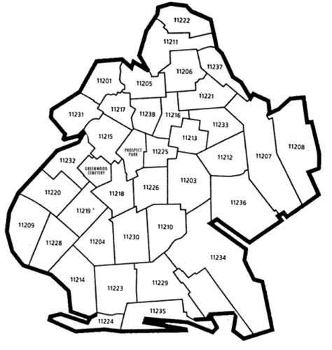 Printable Brooklyn Zip Code Map Gambaran