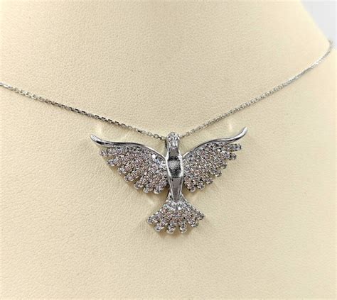 Silver Phoenix Rising Necklace Sterling Silver Plated Phoenix Etsy