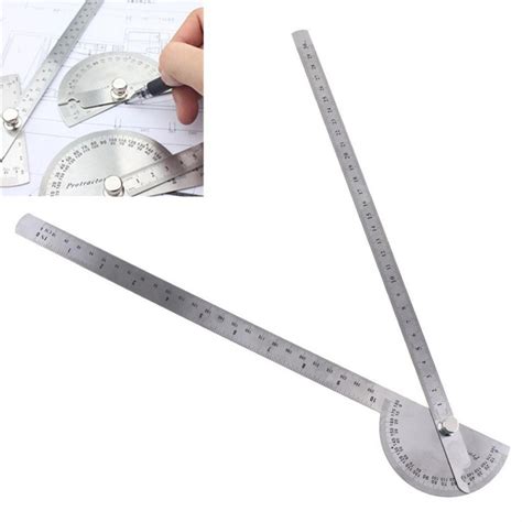 Woodworking Protractor 180 Degree Stainless Steel Adjustable Angle