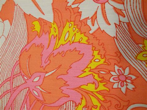 Great Vintage Fabric Ca 1960s Pink Floral Dress Fabric Textile