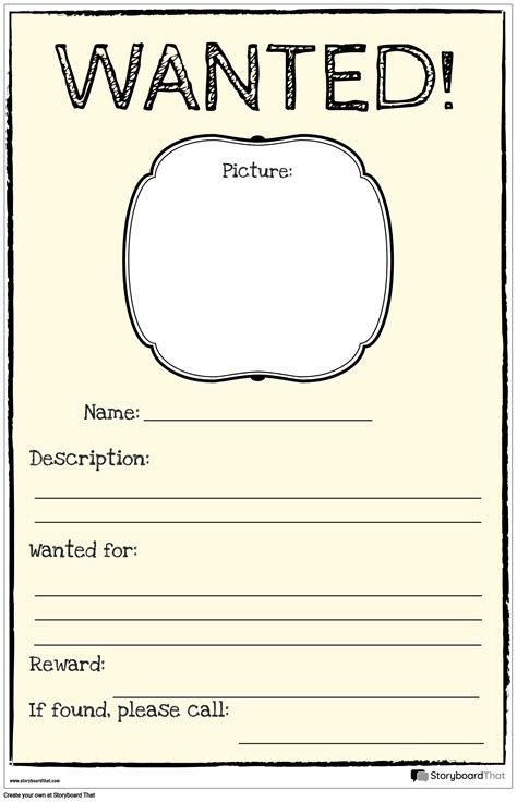 Wanted Poster 9 Storyboard By Poster Templates