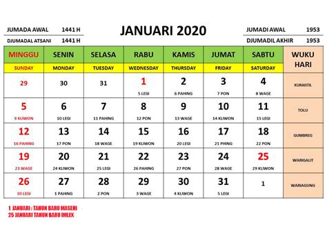 Printing kalendar kuda, islamic, table kalendar, tent calendar, pocket kalendar. Terpopuler 31+ Kalender Januari 2020 Indonesia