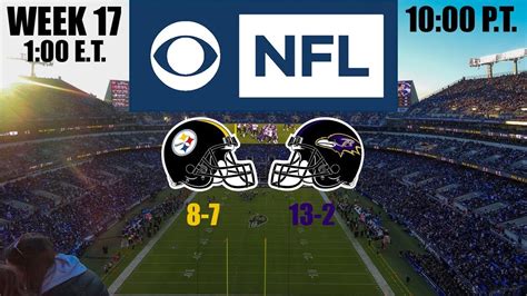 2019 Nfl Season Week 17 Prediction Steelers At Ravens Youtube