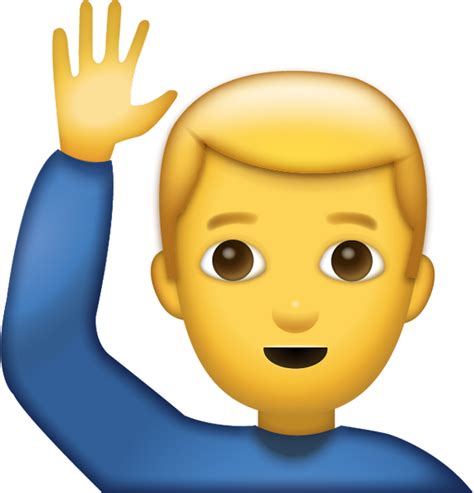 Man Saying Hi Emoji Free Download Iphone Emojis Emoji Island