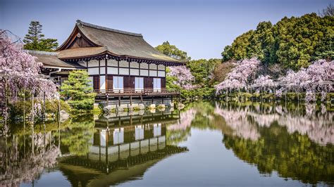The jr kyoto line from osaka station to kyoto station. Heian Jingu, Kyoto, Japan, flowers, pond, spring wallpaper | travel and world | Wallpaper Better